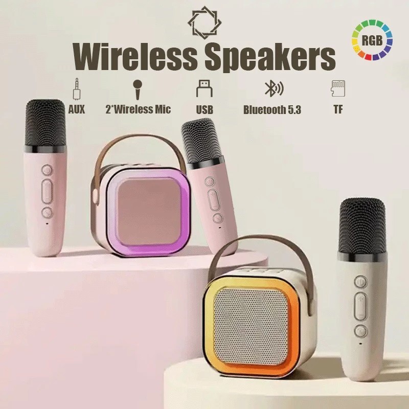 Mini Karaoke Wireless Speaker Bluetooth Microphone Home KTV Portable ...
