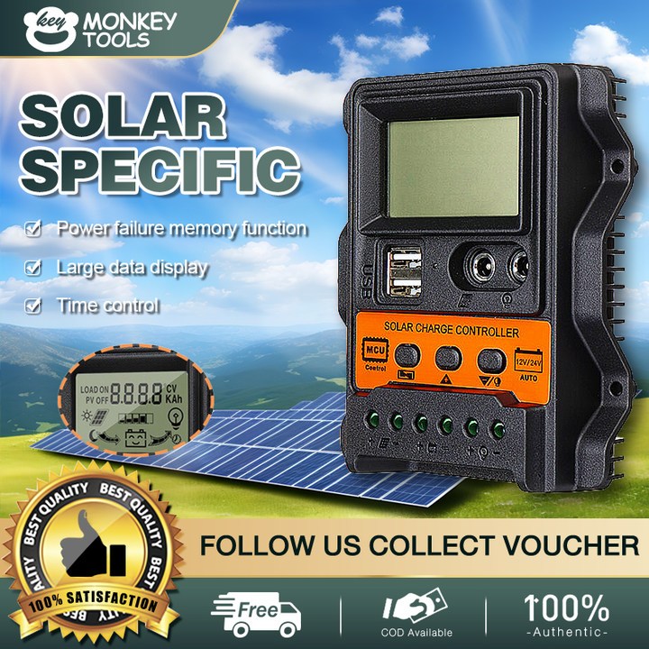 Solar Controller with LCD Large Screen, Time Control, Photovoltaic ...