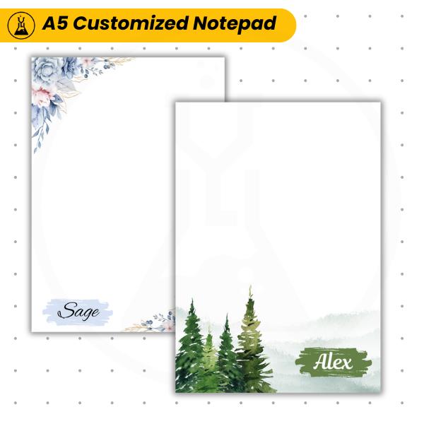 A5 Customized Notepads, Memo Pads with Names Custom Designs | Shopee ...