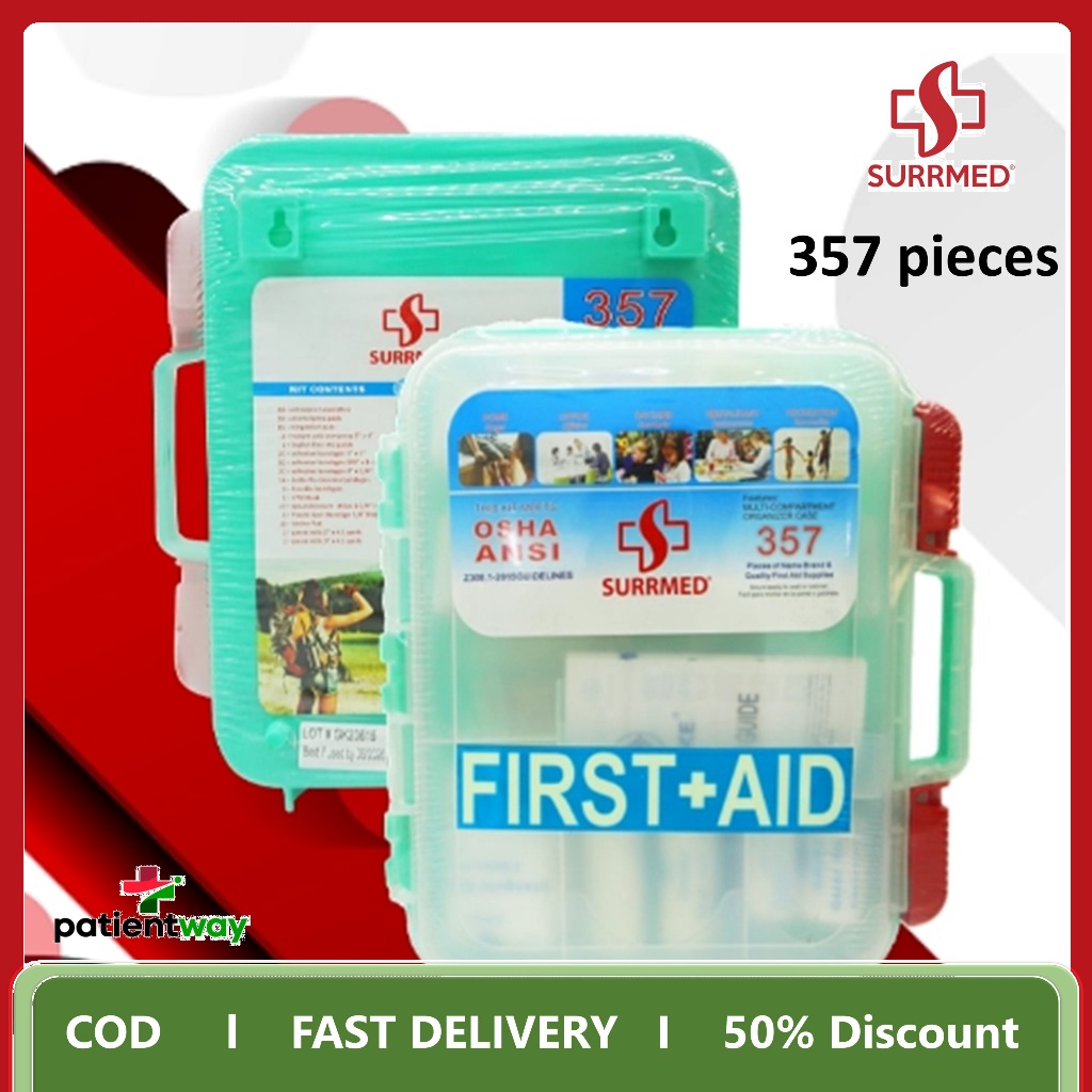 First Aid Kit 357 Pieces OSHA ANSI Certified Medical Surrmed Brand ...