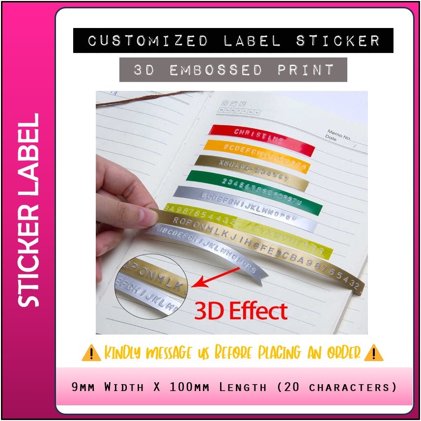 Embossed Customized Label Sticker DIY Organizing Engraved Tape ...