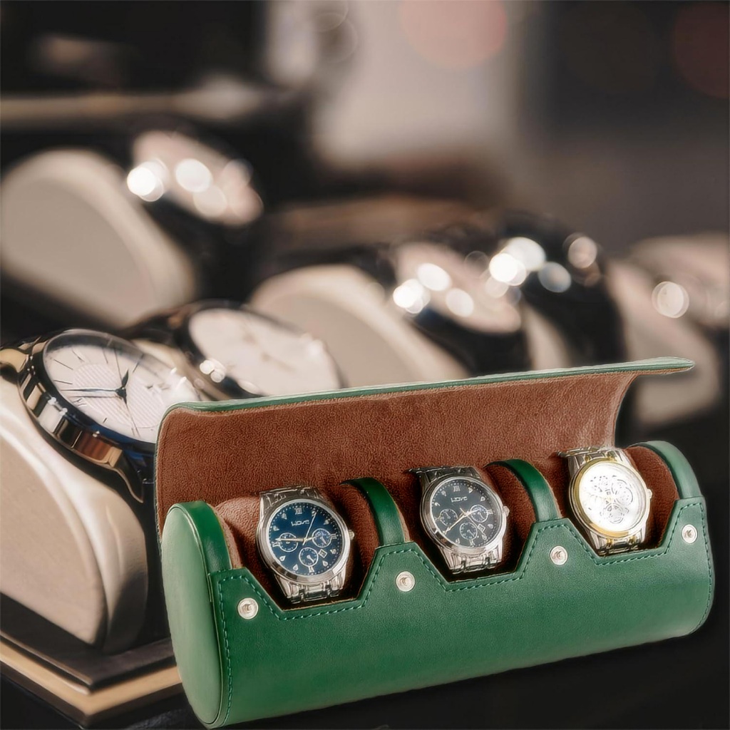 Watch Box Organizer For Mens Watch Case Travel Roll Portable 3 Watch ...