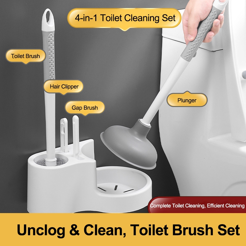 Multifunctional Toilet Brush and Bathroom Brush Cleaner with Hair ...