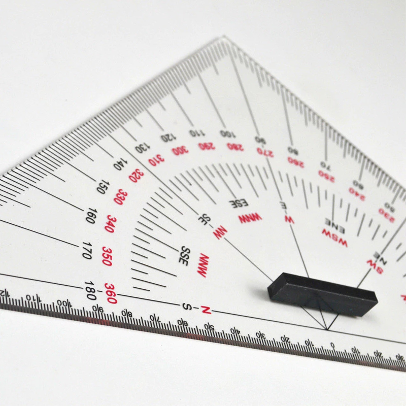 Chart Drawing Triangle Ruler for Ship Drawing Nautical Protractor Large ...