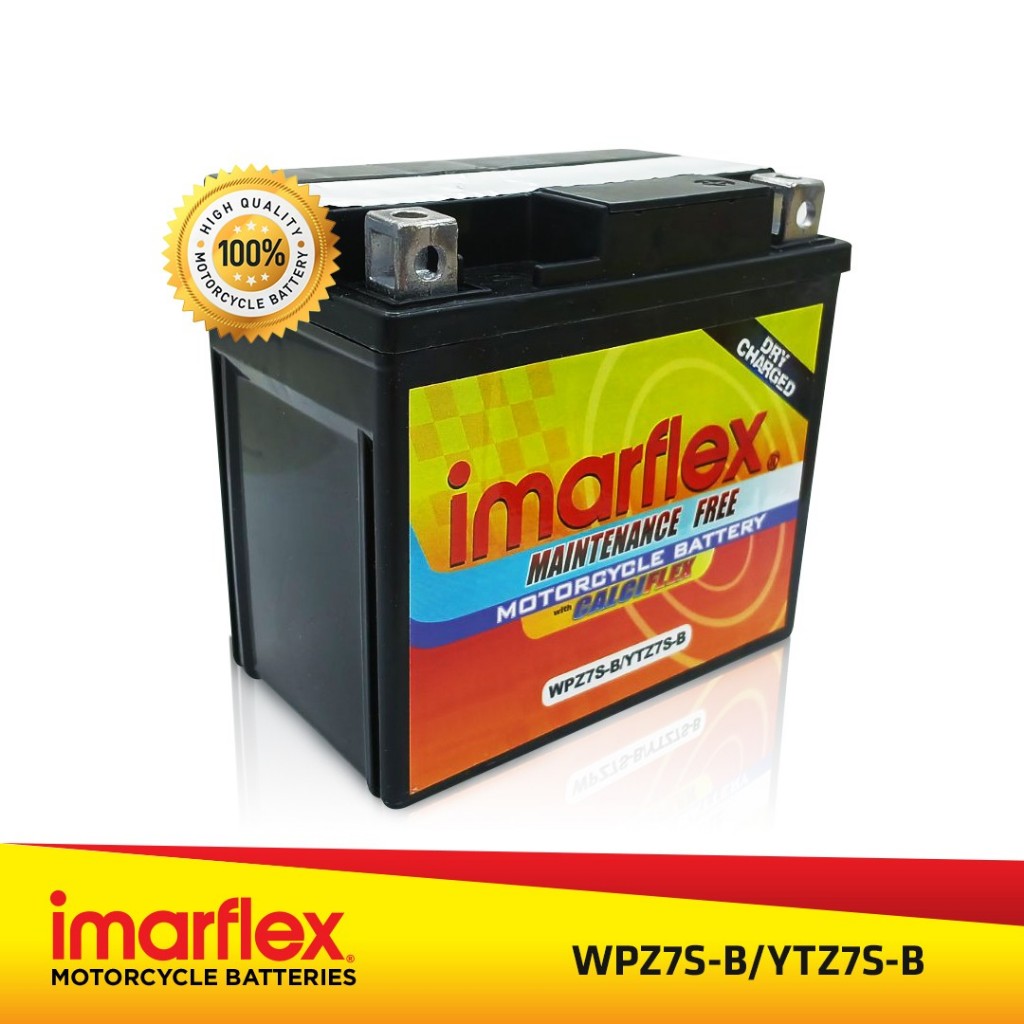 Imarflex Battery: WPZ7S-B/YTZ7S-B (Dry Charged) for Honda Click, Yamaha ...
