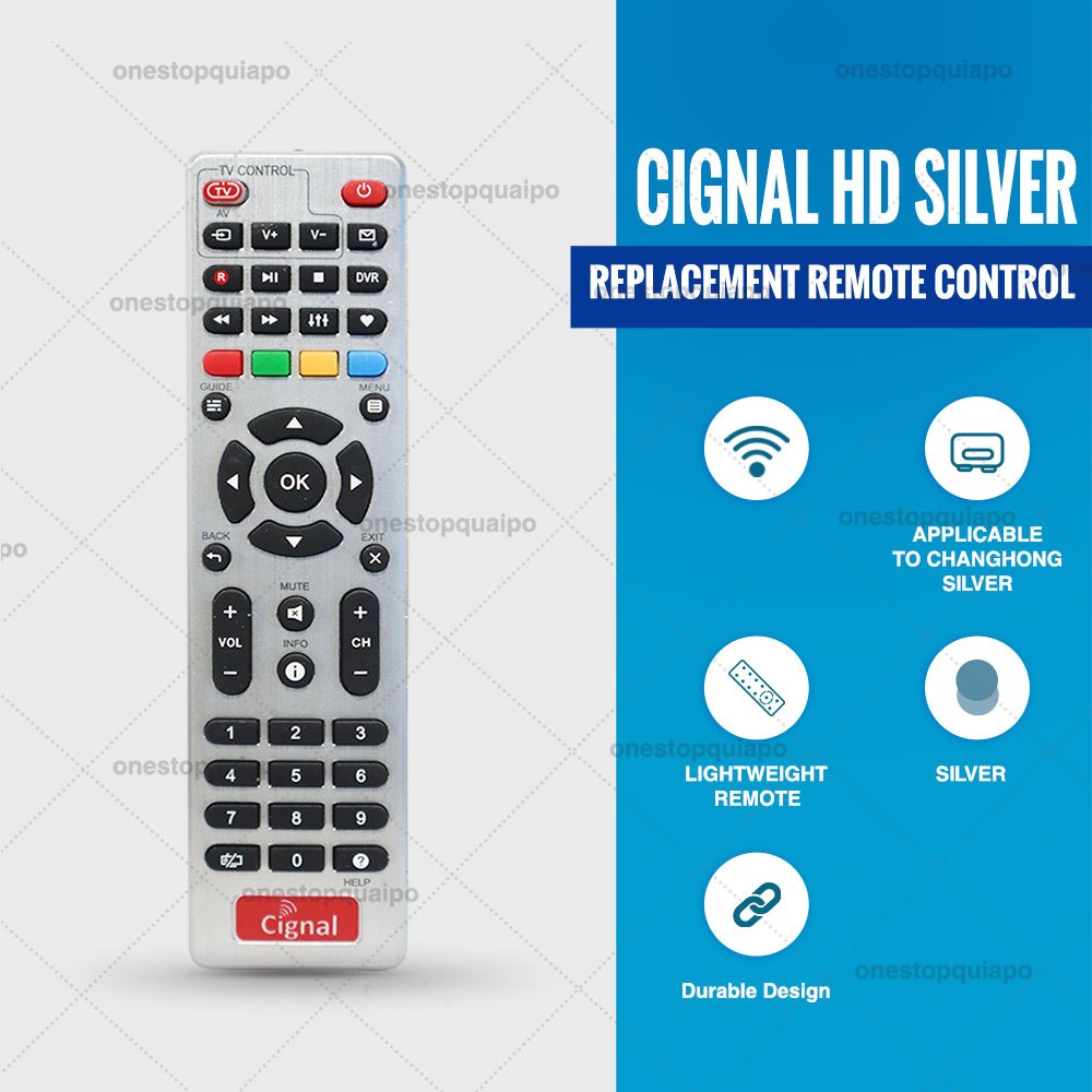 OSQ Replacement Cignal Remote Control For Changhong Silver HD TV Box ...
