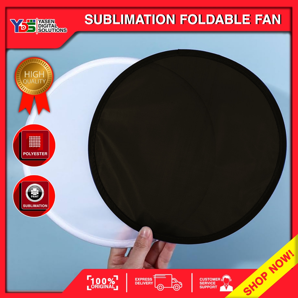 Sublimation Fordable Fan Black/White with Pouch for Customize, Souvenir ...