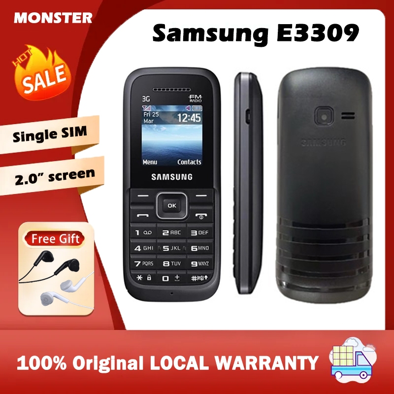 ORIGINAL E3309 3G mobile phone Single Sim Basic Phone Keypad Phone ...
