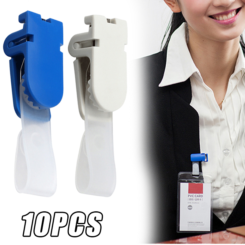 10Pcs ID Badge Holders Name Tag Clips for ID Cards Name Tags Work ...