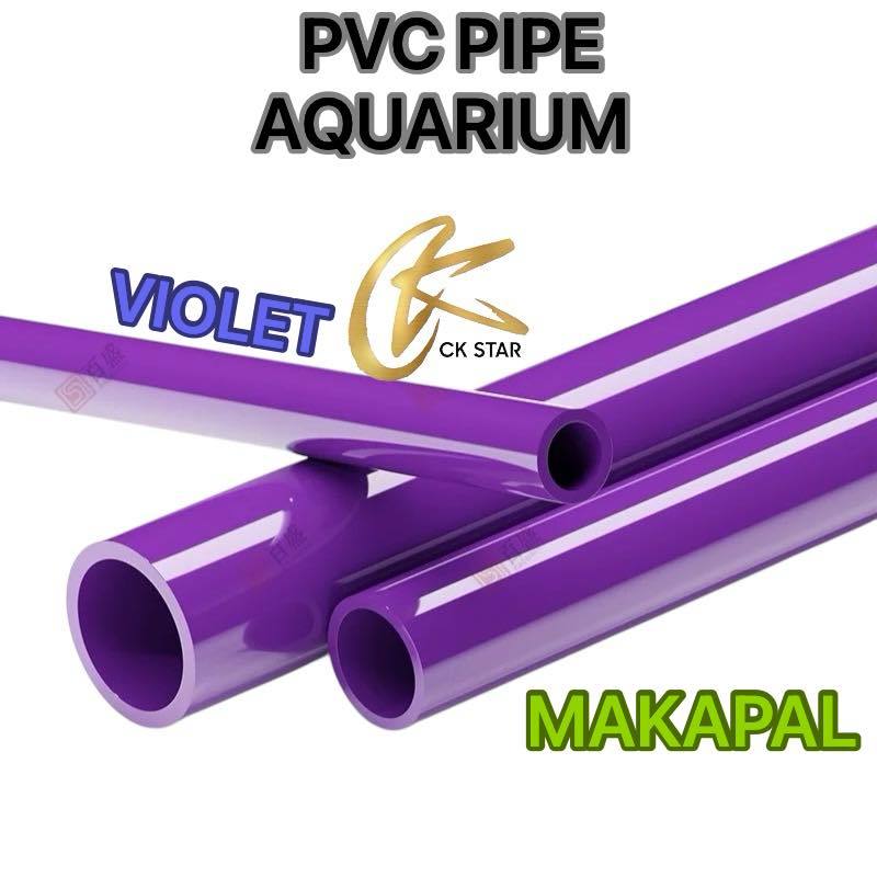 VOILET PVC Waterline Aquarium Pipe 1/2. 3/4. 1'' Sold Per 50cm VIOLET ...