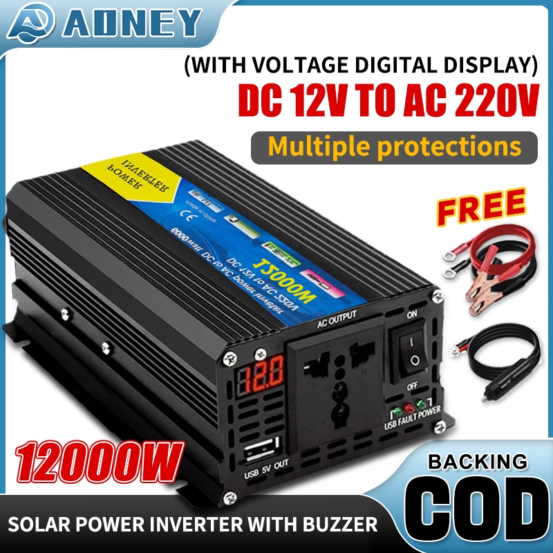 Heavy Gauge Power Inverter Cables W/ Ring Terminals – For 6000W/12000W Systems