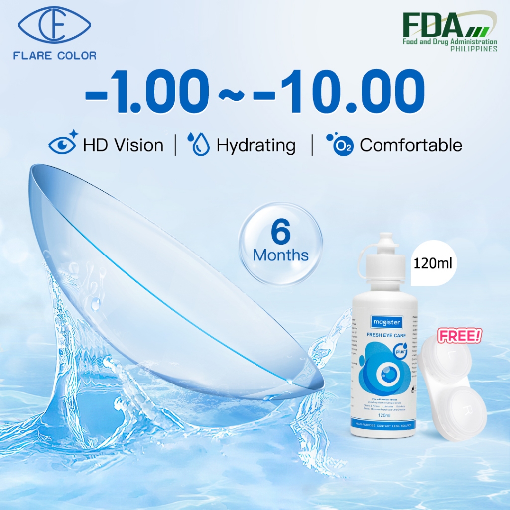 1.00/-10.00】1Pair=2Pcs 14.2mm Clear Contact Lens Graded, Contact Lens ...
