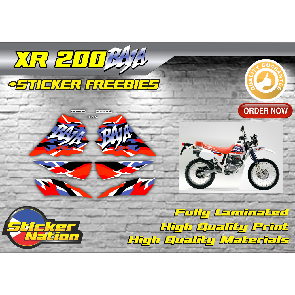 Honda XR200 Baja sticker decals | Shopee Philippines