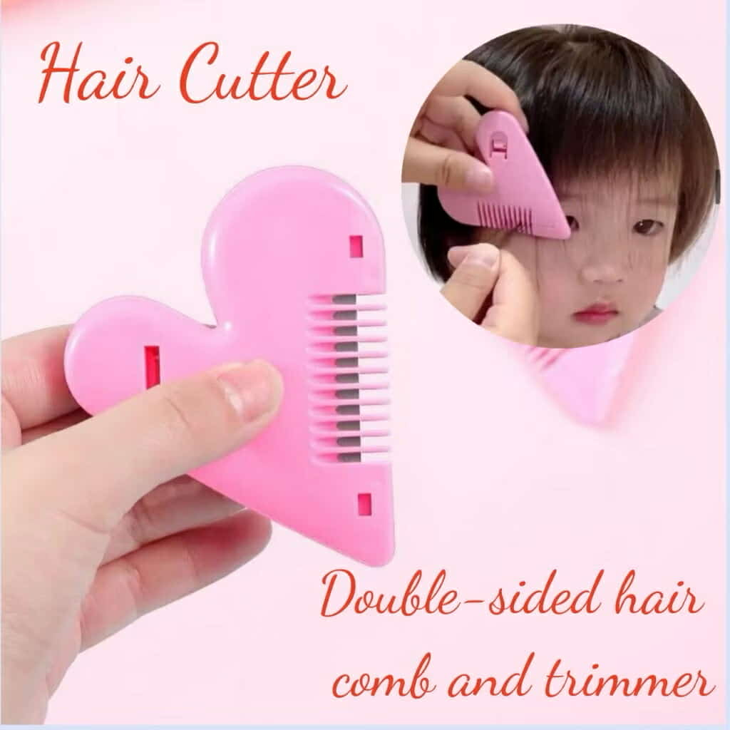 CQW.NO1 Mini Hair Cutting Comb Heart Shape Thinning Scissors Trimming ...