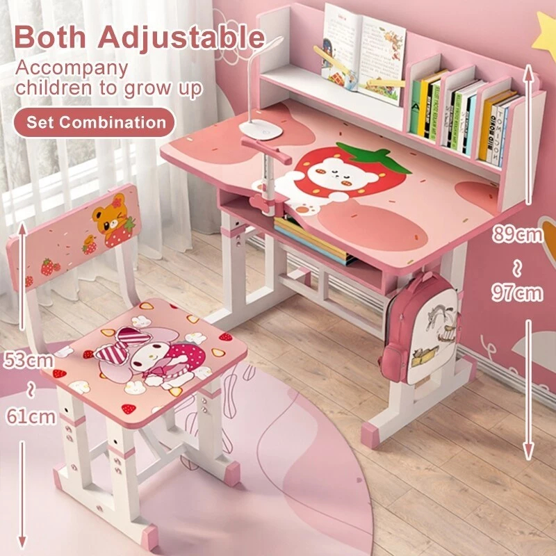 Children's Cartoon Desk Foldable Student Study Desk and Chair Set table ...