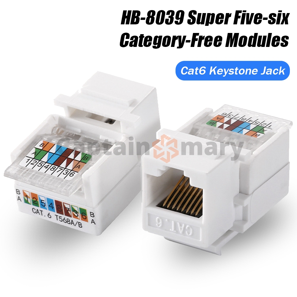 CAT6 IO Keystone Jack RJ45 Tool Less type Unshielded UTP Network Jack ...