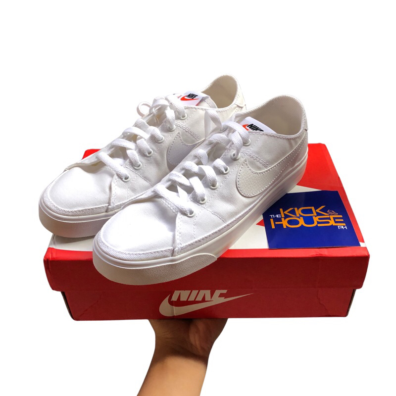Nike white canvas shoes womens online