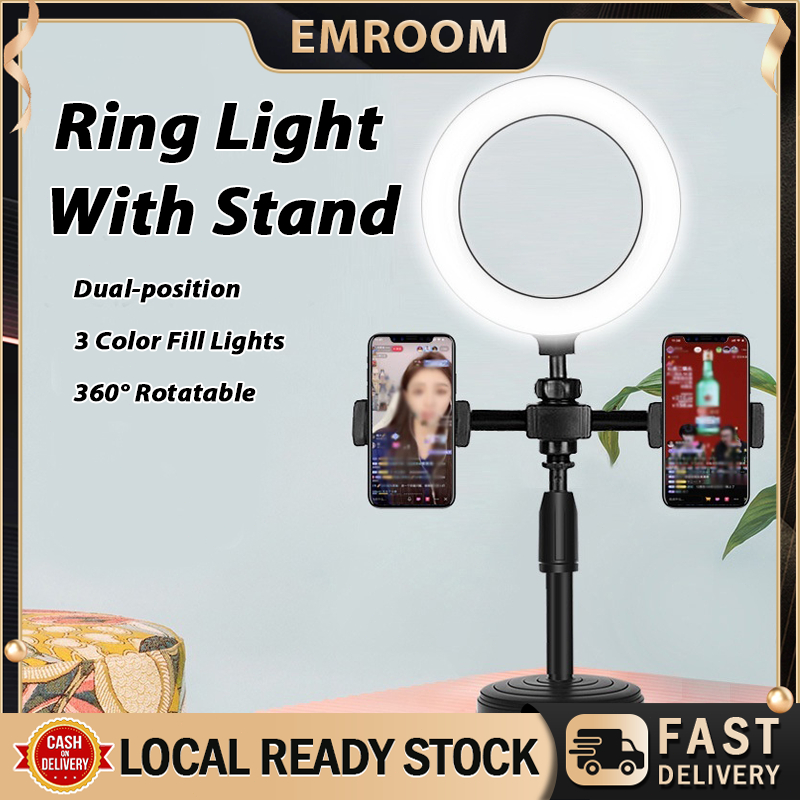 6 Inch Dual-position Ring Light With Stand Portable Used For Live ...