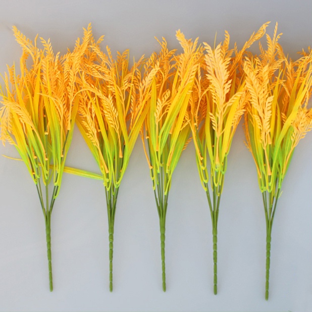 Artificial Rice Ear Wheat Fake Plant Bouquet Plastic Paddy Simulation ...