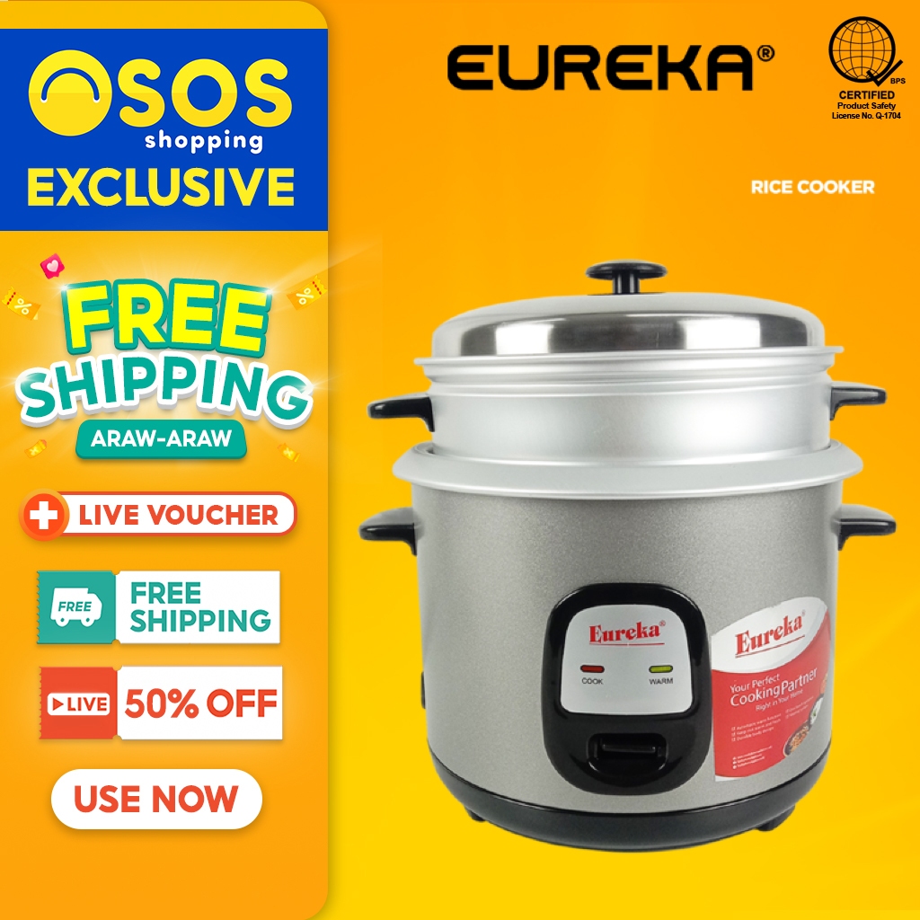 Eureka Rice Cooker 1.0 Liter / 5 cups w/ Keep Warm System & Steamer ERC ...