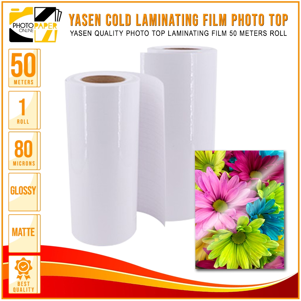 Yasen Matte Cold Laminating Film Photo Top Roll | 1 ROLL (12 inches x ...