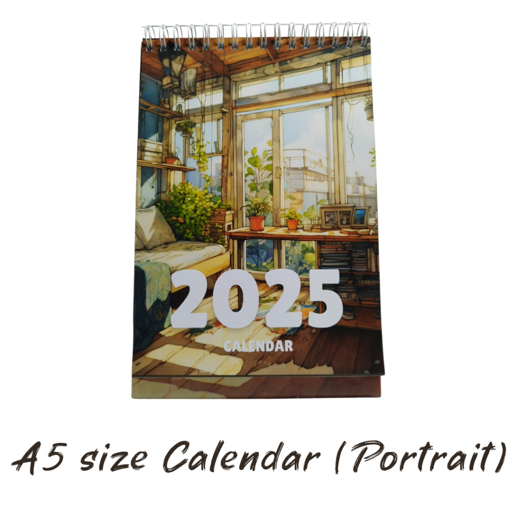 2025 New Calendar with Stand (Portrait) A5 size Desk Calendar New