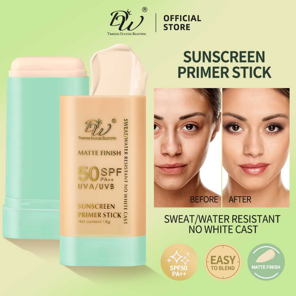 DW Primer Stick Sunscreen SPF50 PA++ Sweat Resistant No White Cast ...