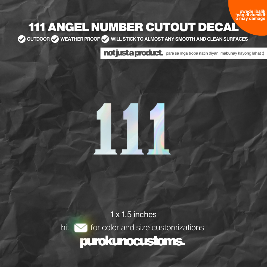 111 ANGEL NUMBER CUTOUT DECAL STICKER | Shopee Philippines