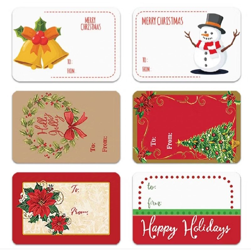 Christmas Sticker tags 50pcs 3x2inch | Shopee Philippines