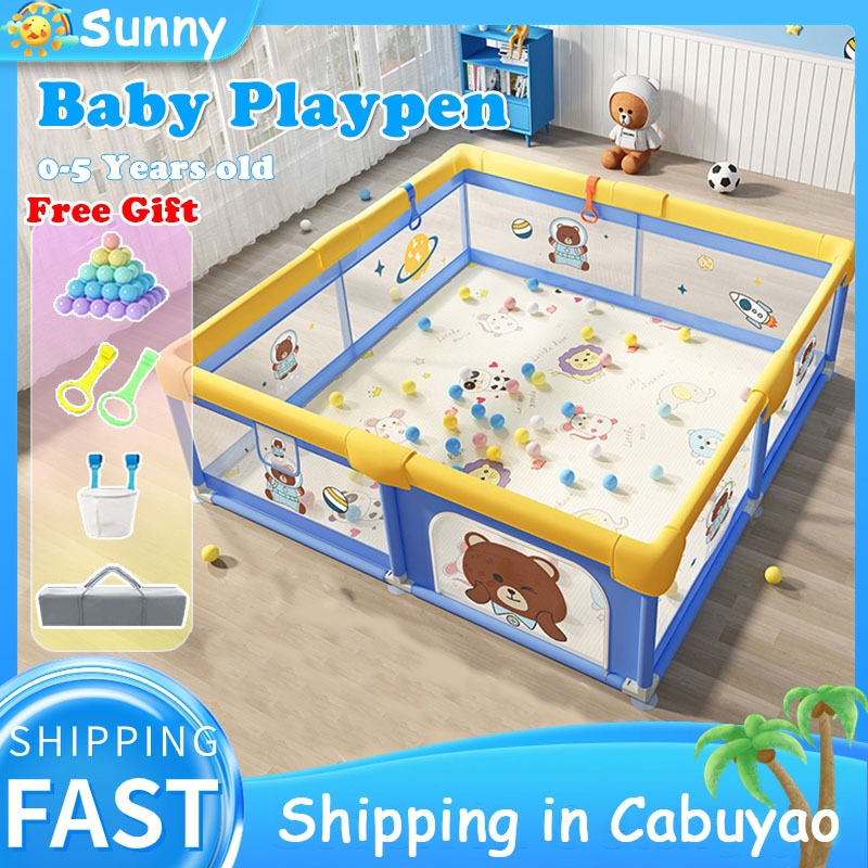 Premium Stainless Steel Baby Playpen with Basketball Fence