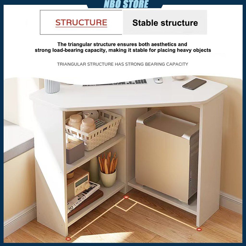 NBO STORE Study Table with Drawer Triangle Computer Table Study Desk ...
