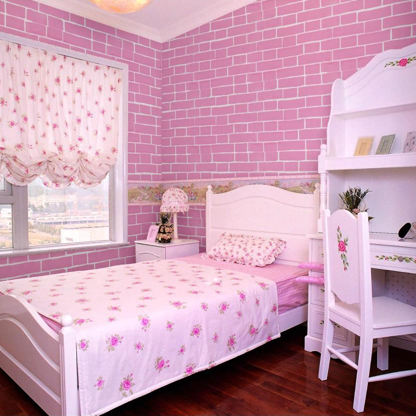 Pink Bricks home wall sticker 10meters by 45cm waterproof wallpaper ...