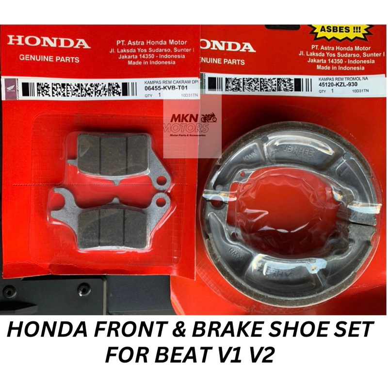Honda Brake Pad & Brake Shoe Set for Beat v1 / v2 | Shopee Philippines