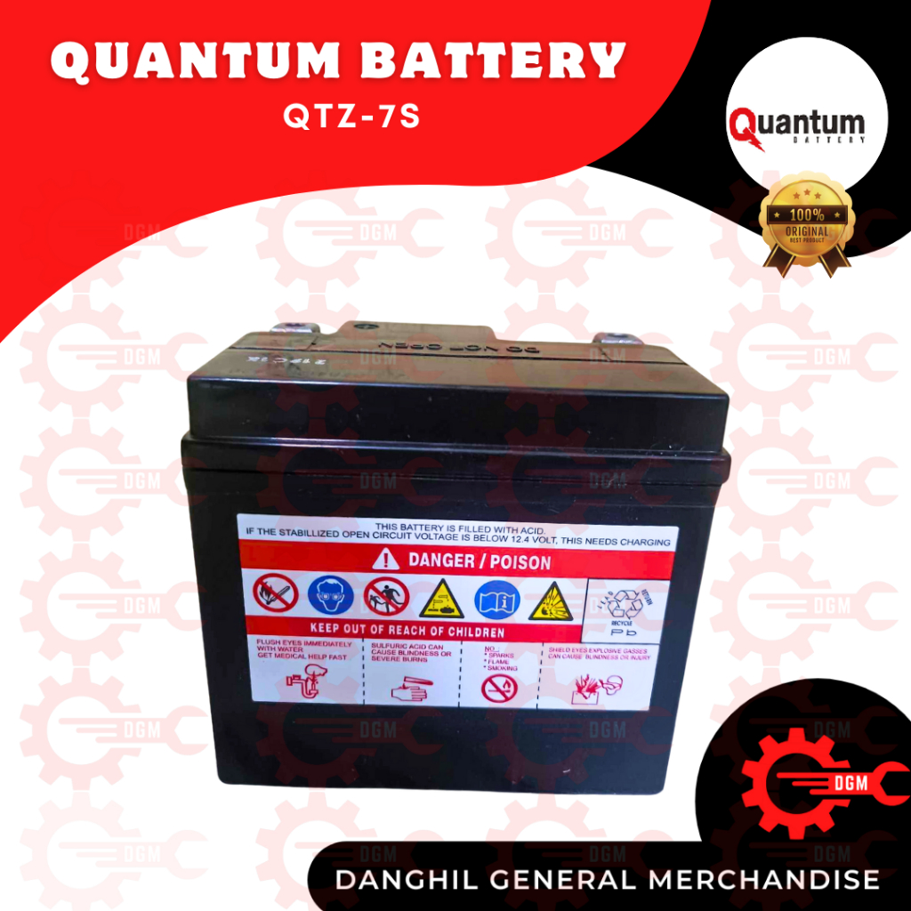 QUANTUM Motorcycle Battery QTZ-7S for Raider 150/Click 150i (12volts ...