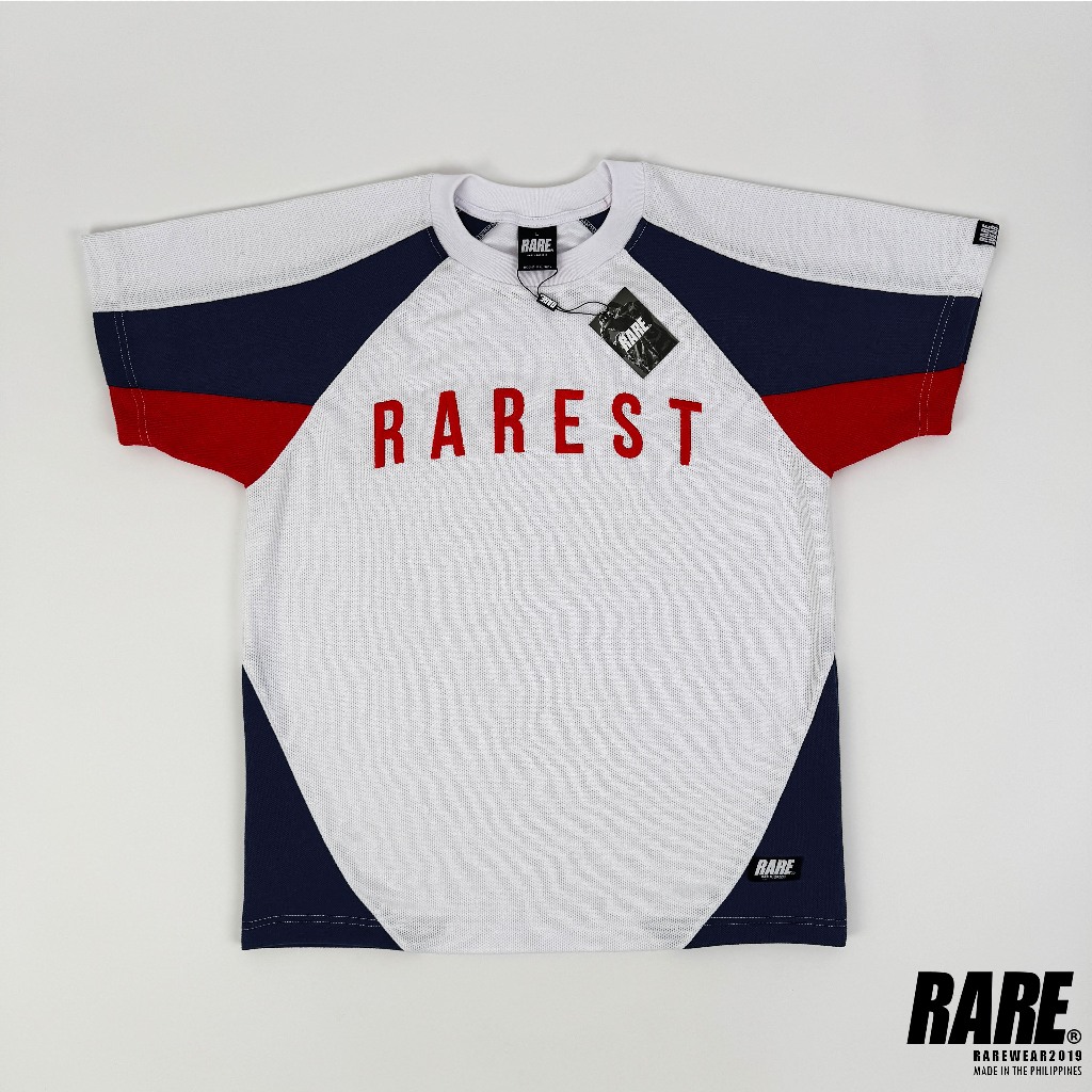 RAREST DESIGN IN WHITE, NAVY BLUE AND RED COTTON TERRY PANEL SHIRT ...