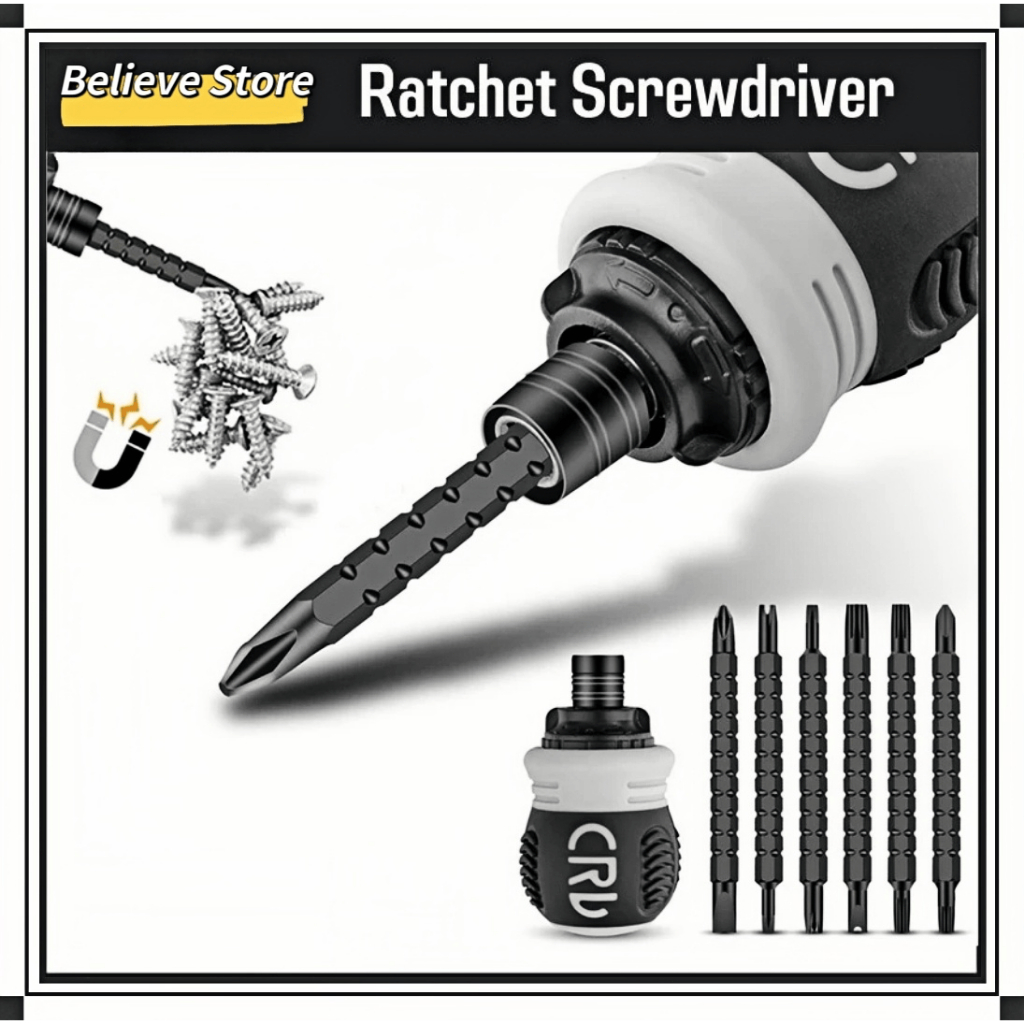 26 in 1 Ratchet Screwdriver Set Mini Hand Tool CRV Cross Groove Drill ...