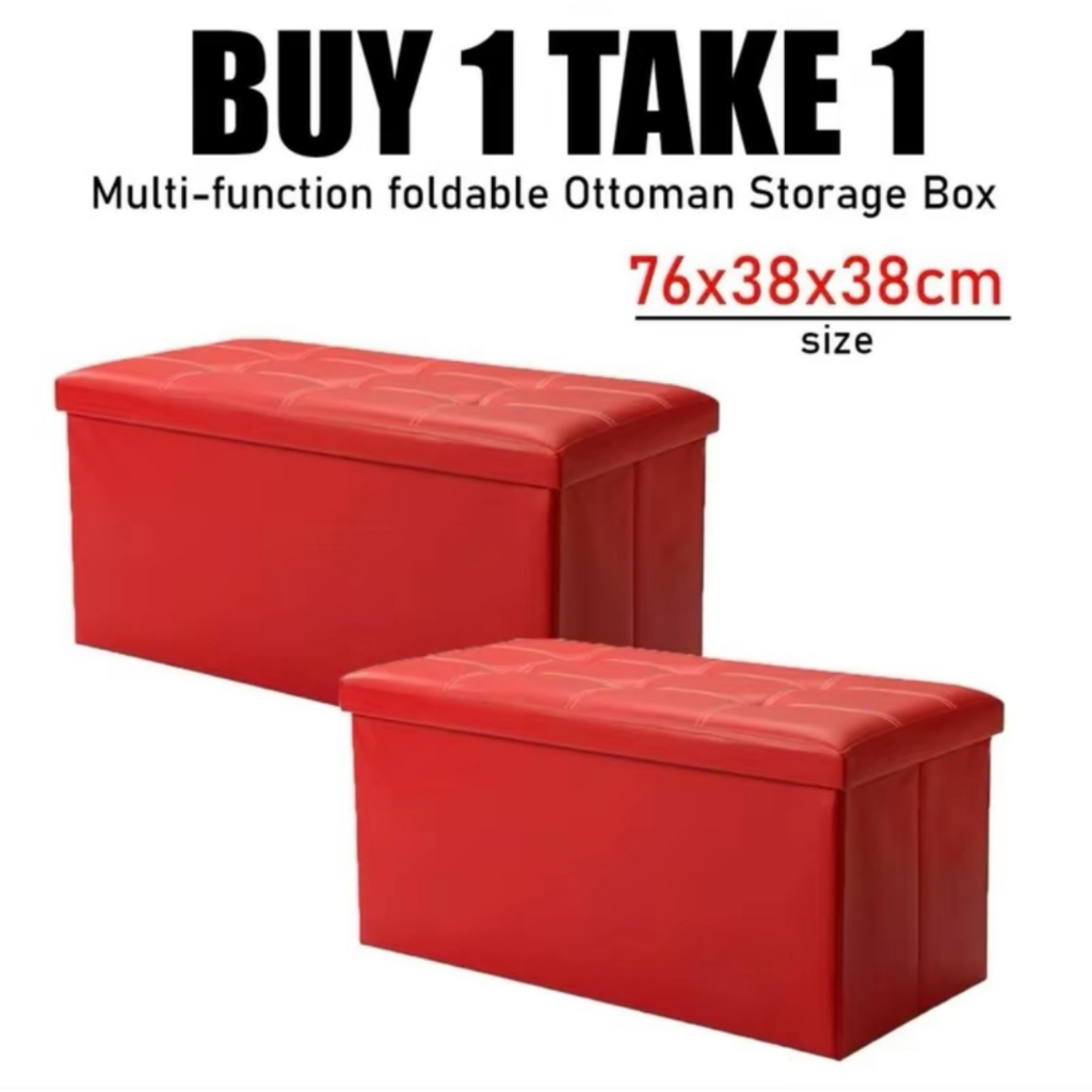 BUY 1 TAKE 1 Multfunctional Foldable Ottoman Storage Foot Stool ...