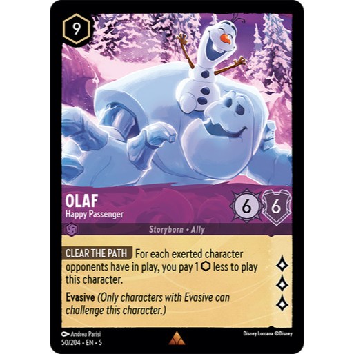 DISNEY LORCANA Shimmering Skies Non-Foil OLAF #50/204 | Shopee Philippines