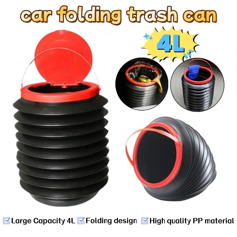 Car trash can car portable folding telescopic bucket car storage bucket ...