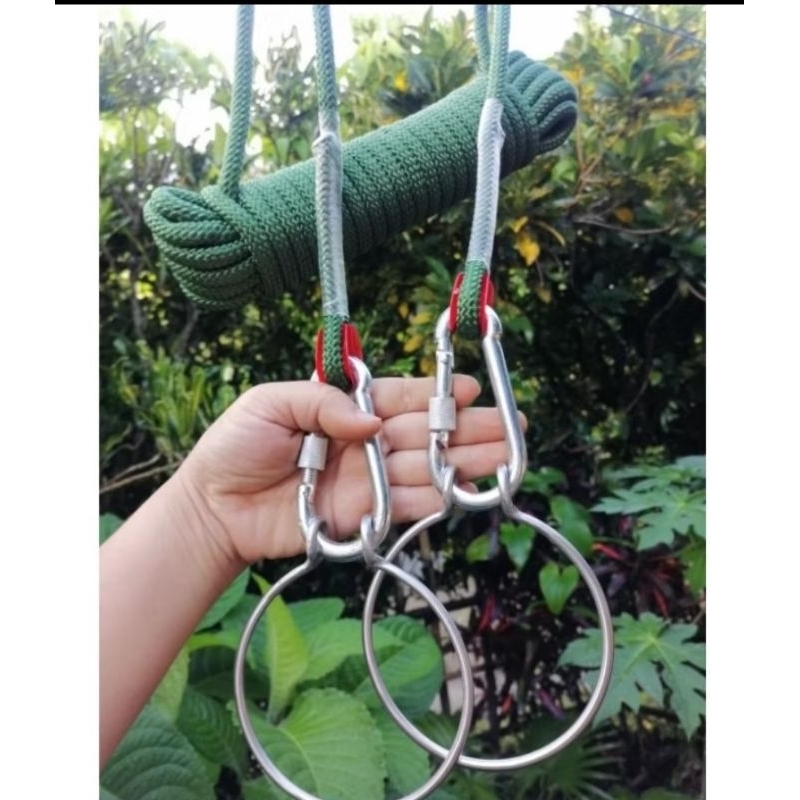 10Meter Static Utility Rope w/ Stainless Rings & Carabiners | Shopee ...
