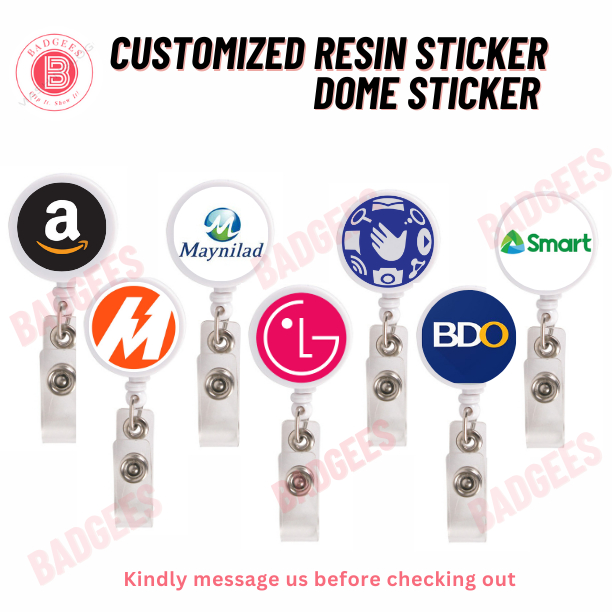 Badgees Customized Dome Sticker with ID Reel Resin Sticker Custom ...