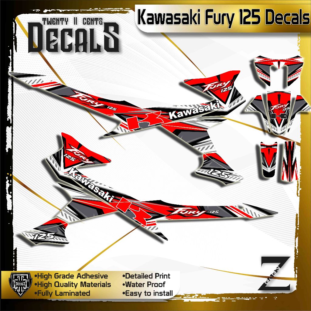 Kawasaki fury 125 Decals High-Quality Stickers (racing graphics ...