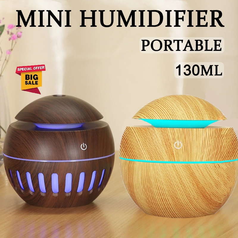 130ML 7LED MINI HUMIDIFIER With Essential Oil Diffuser Aroma Air ...
