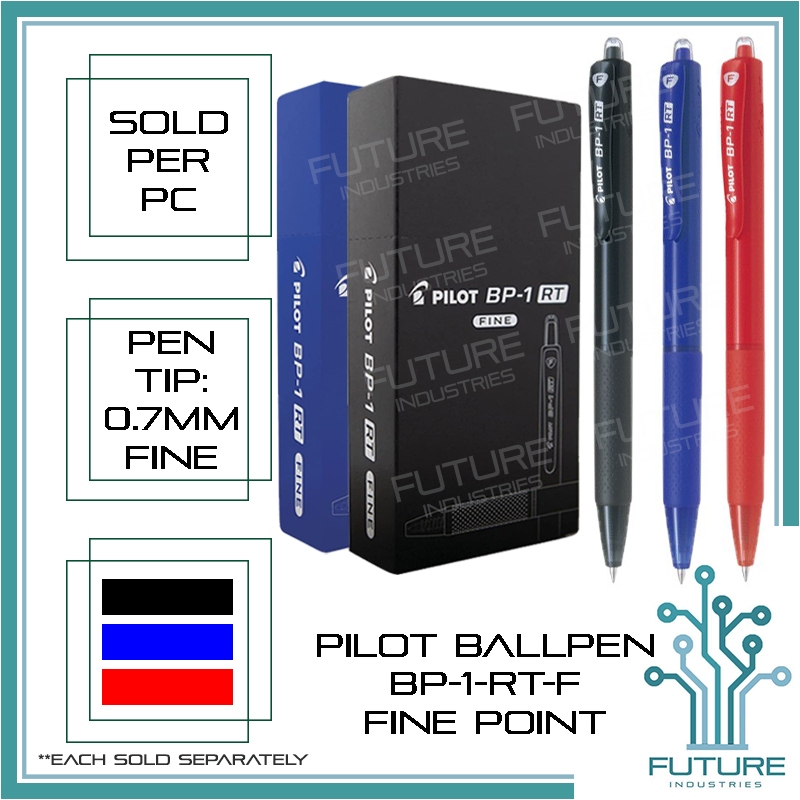 Ballpen Pilot BLACK BLUE RED Retractable BP-1-RT BP1RT BP 1 RT 0.7mm ...