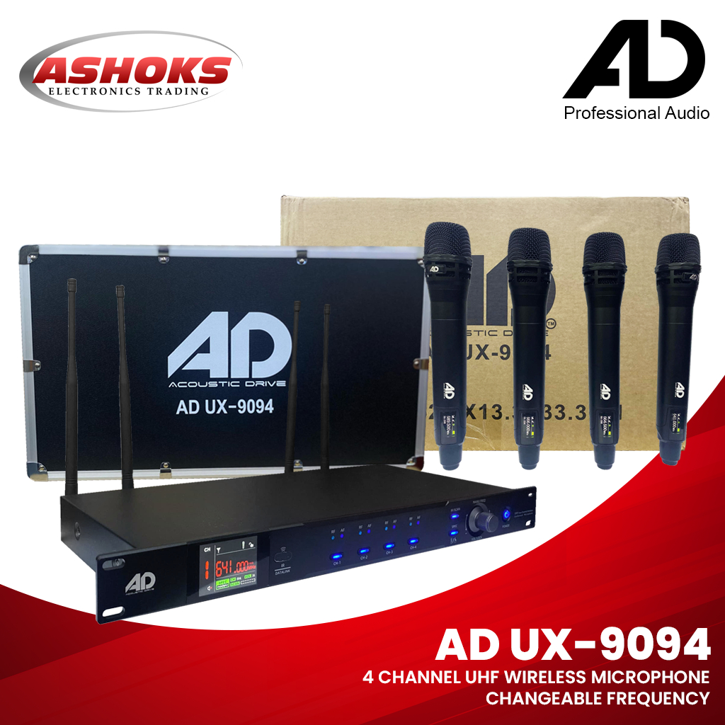 AD UX-9094 /Changeable Frequency /4pcs. Wireless Mic /400CH ...