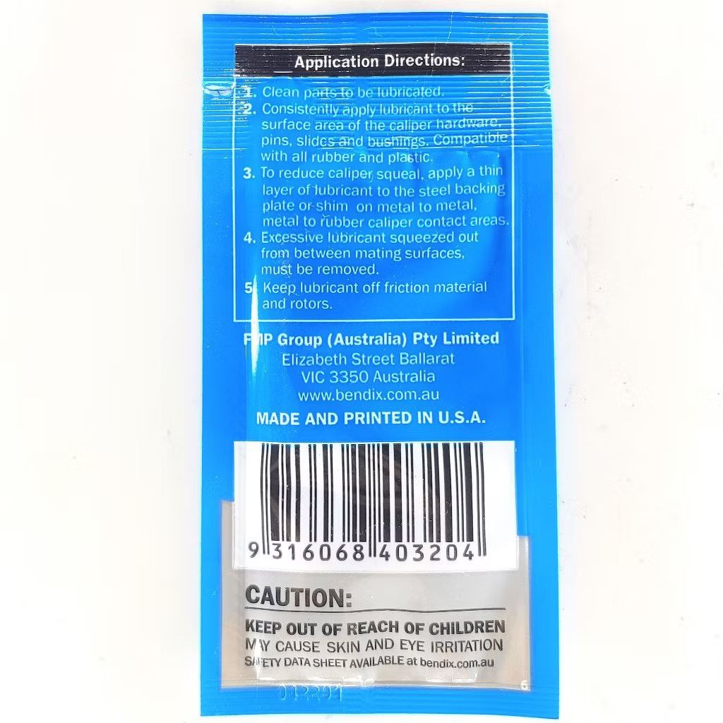 Bendix Brake Grease Ceramic Lubricant (6 Grams Sachet) BBL-1 | Shopee ...