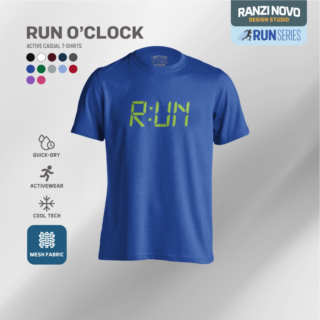 Run O'Clock Shirt - Drifit Running Activewear Race Training Sports ...