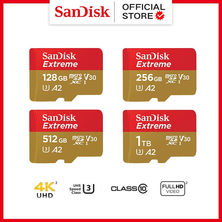 SanDisk Extreme microSD UHS-I Card Memory Card ~ 128GB 256GB 512GB 1TB ...