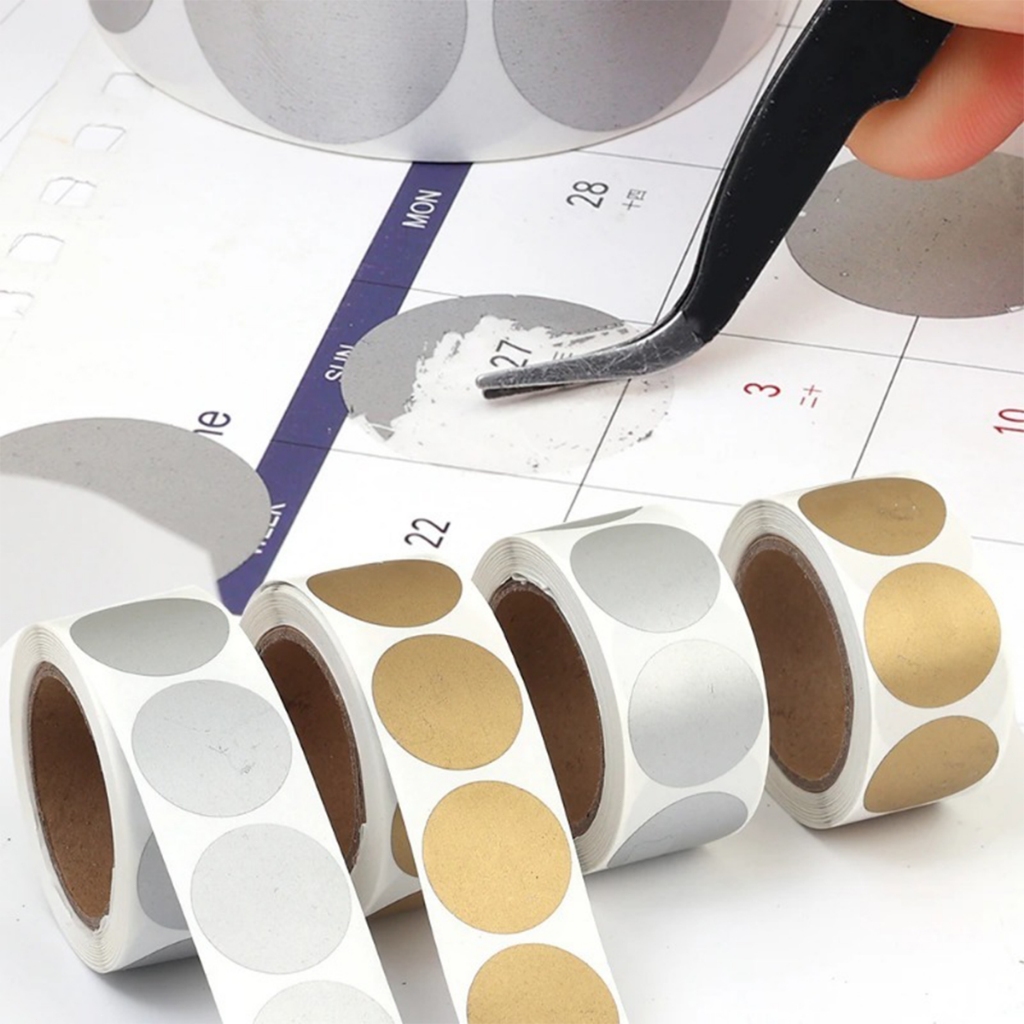 300/1000Pcs Scratch Off Labels Stickers Silver/Gold Cover Adhesive ...