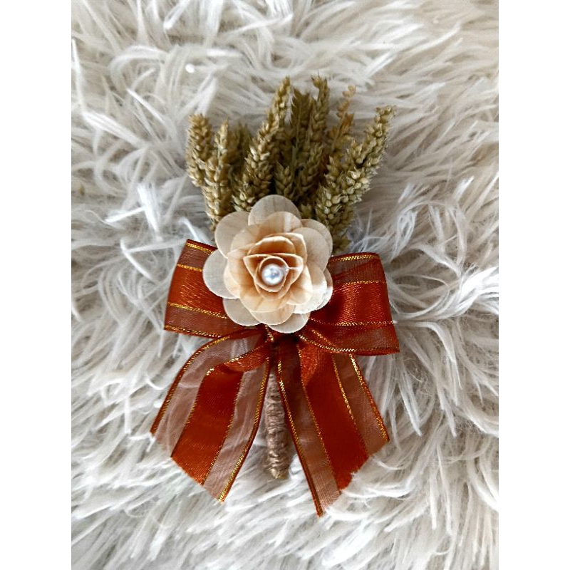 chest corsage rust orange with pin | Shopee Philippines